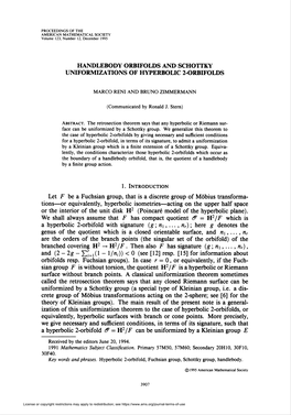 Handlebody Orbifolds and Schottky Uniformizations of Hyperbolic 2-Orbifolds