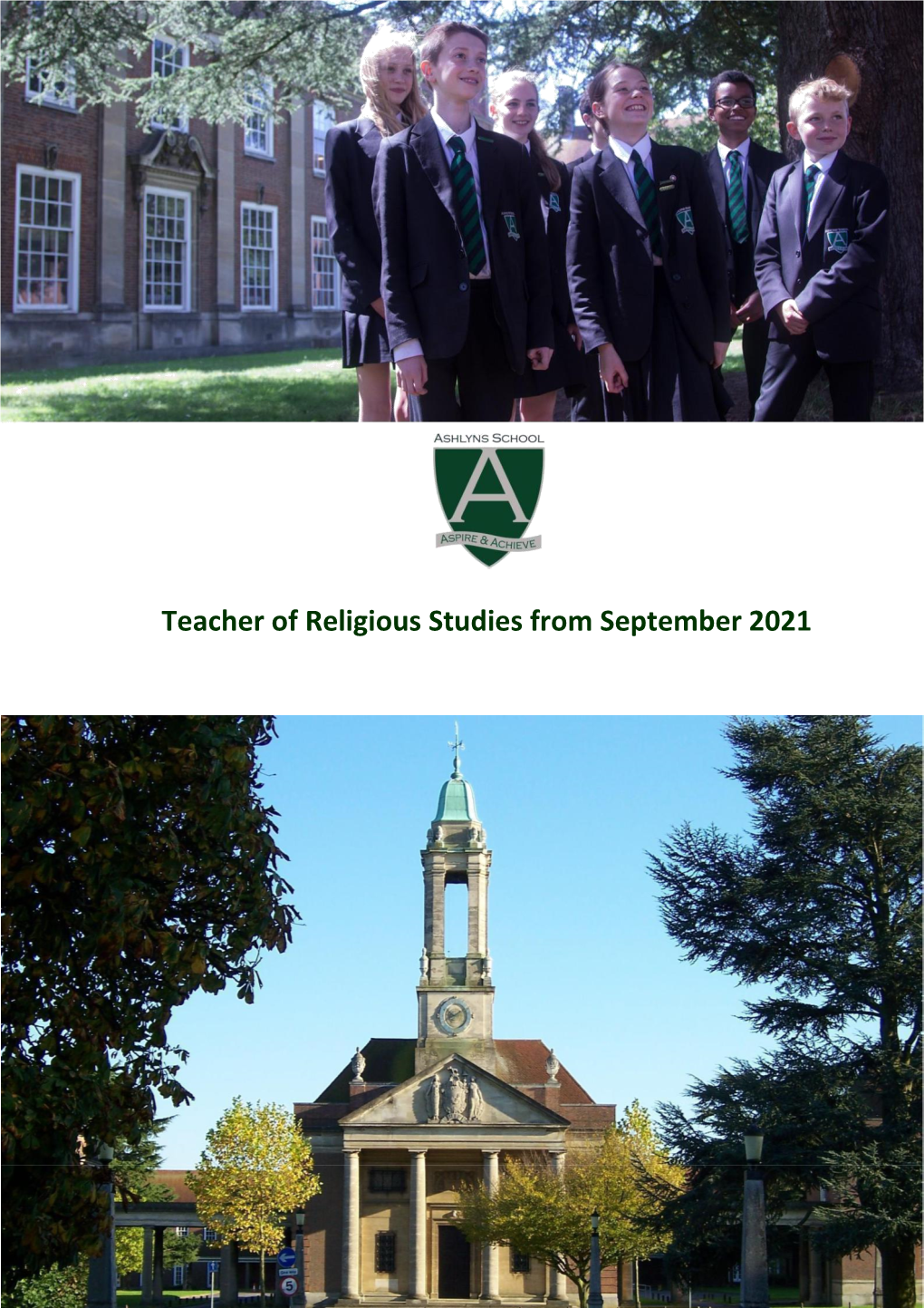 Teacher of Religious Studies from September 2021