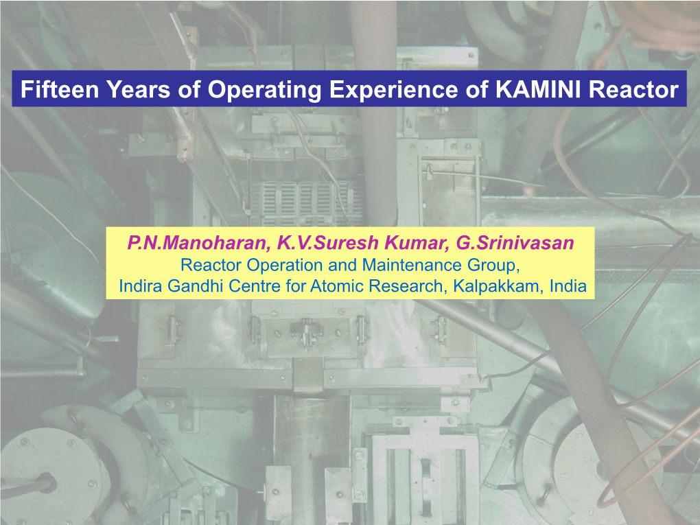 Fifteen Years of Operating Experience of KAMINI Reactor