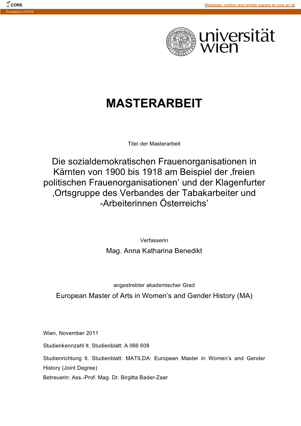 Masterarbeit