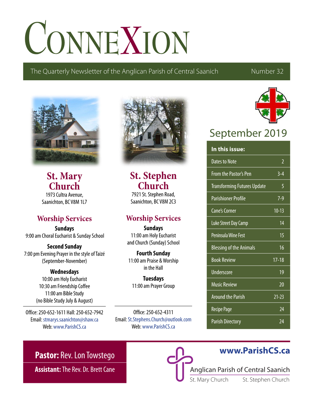 Connexion the Quarterly Newsletter of the Anglican Parish of Central Saanich Number 32