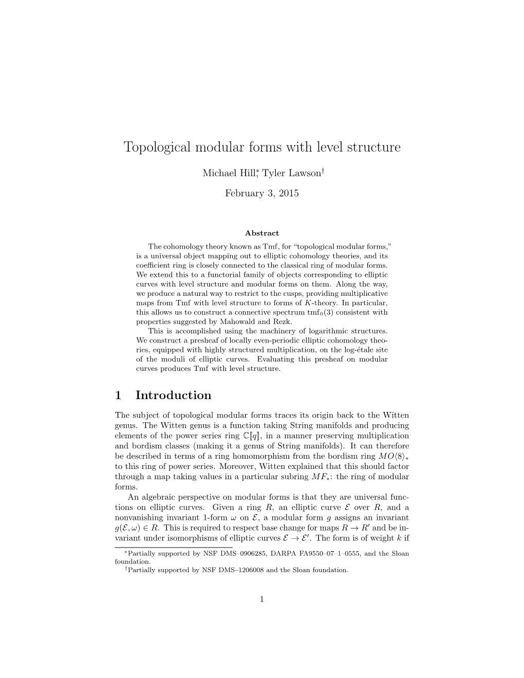 Topological Modular Forms with Level Structure