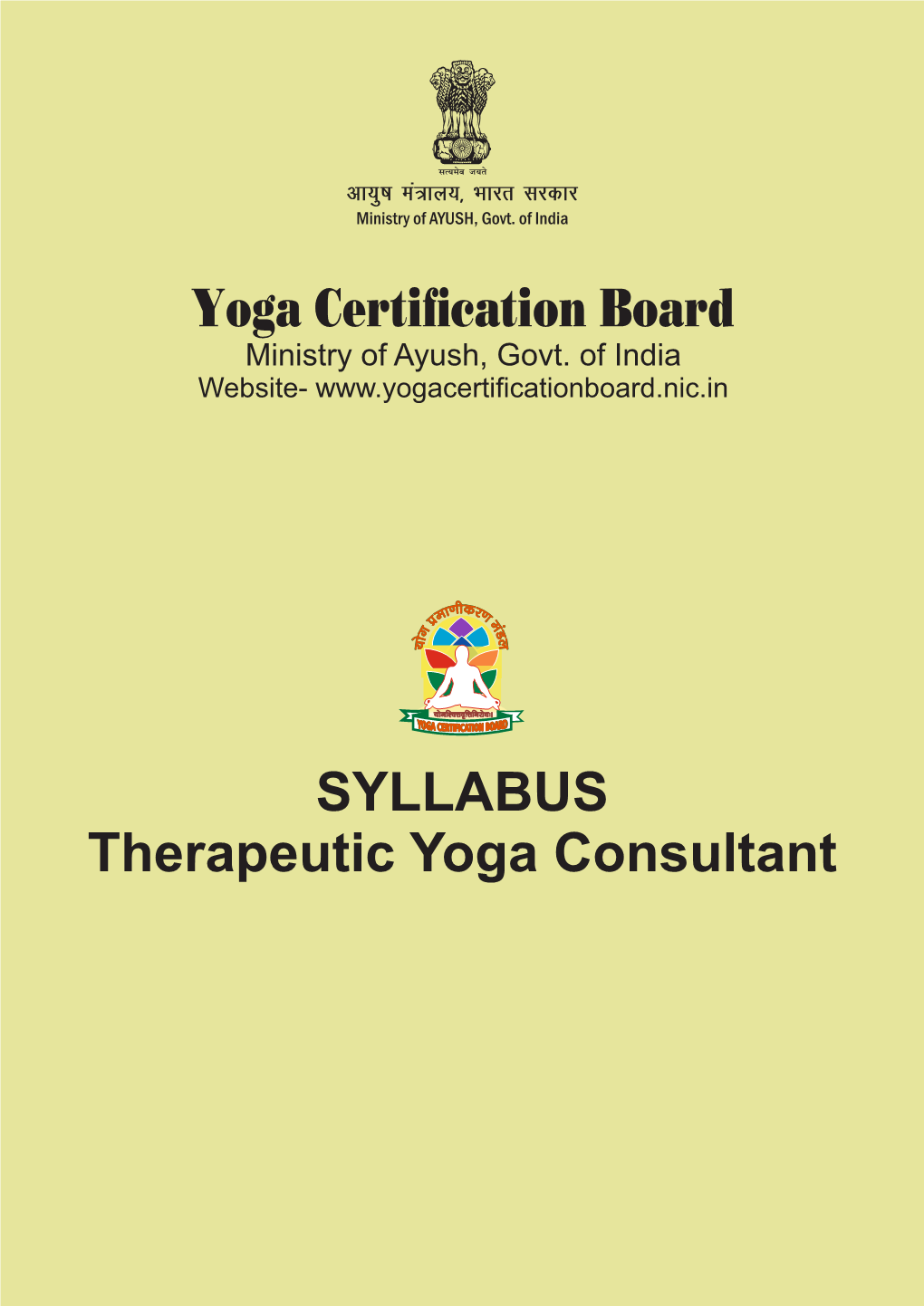 Yoga Certification Board SYLLABUS Therapeutic Yoga Consultant