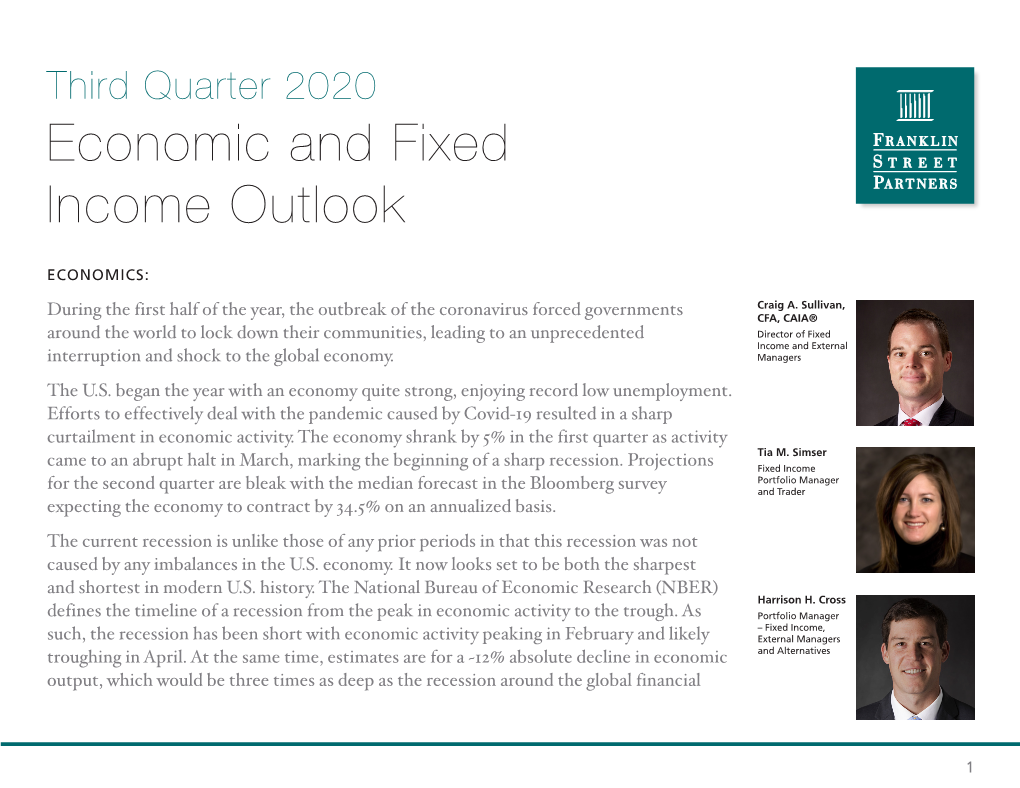 Economic and Fixed Income Outlook