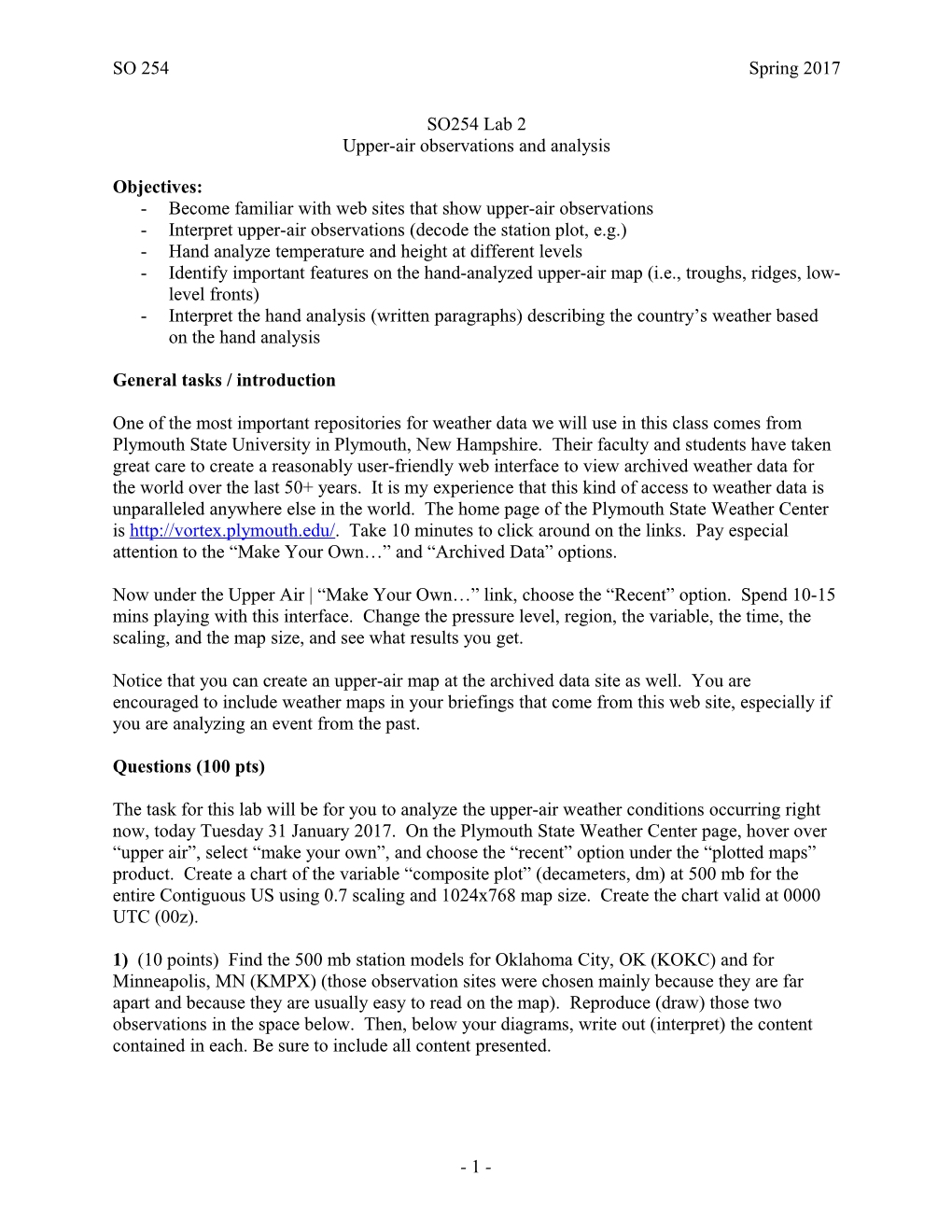 Upper-Air Observations and Analysis