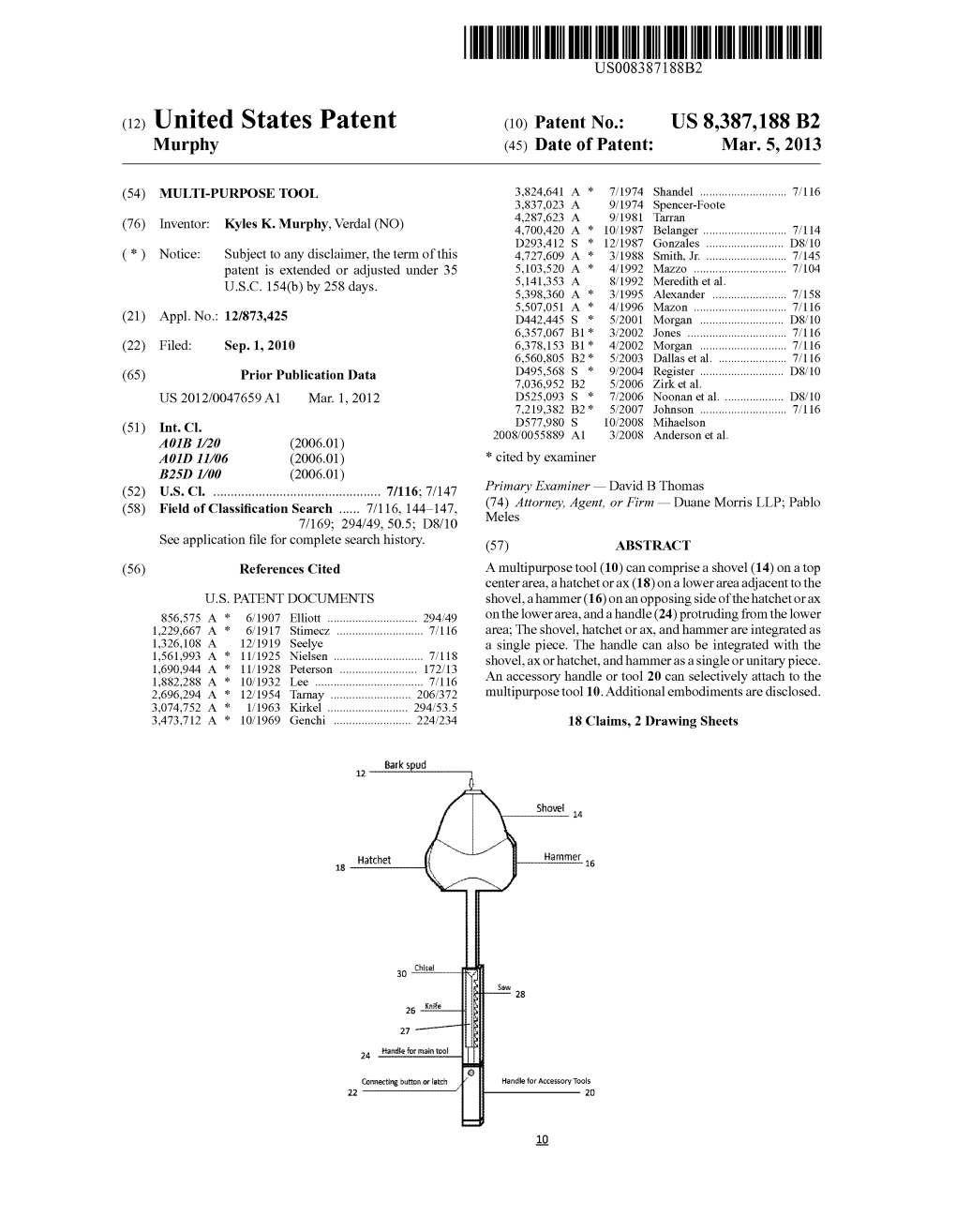 (12) United States Patent (10) Patent No.: US 8,387,188 B2 Murphy (45) Date of Patent: Mar