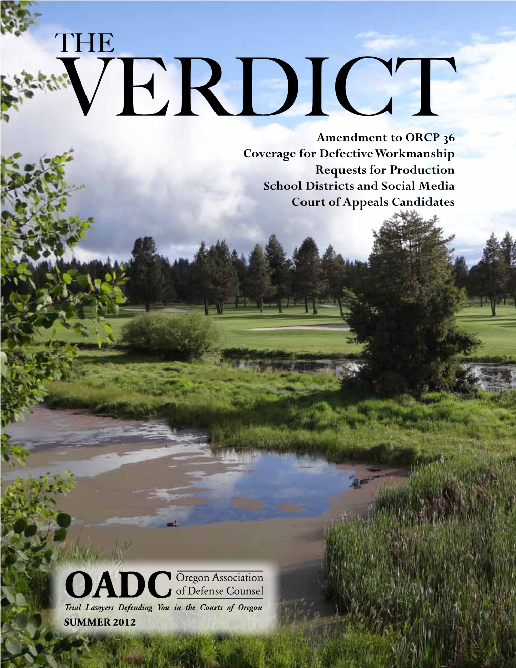 Amendment to ORCP 36 Coverage for Defective Workmanship Requests for Production School Districts and Social Media Court of Appeals Candidates