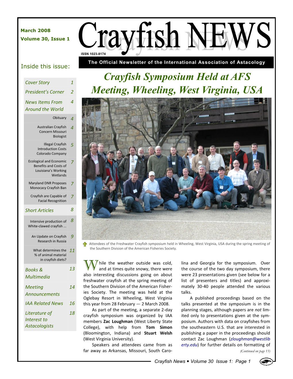 Crayfish News Volume 29 Issue 4