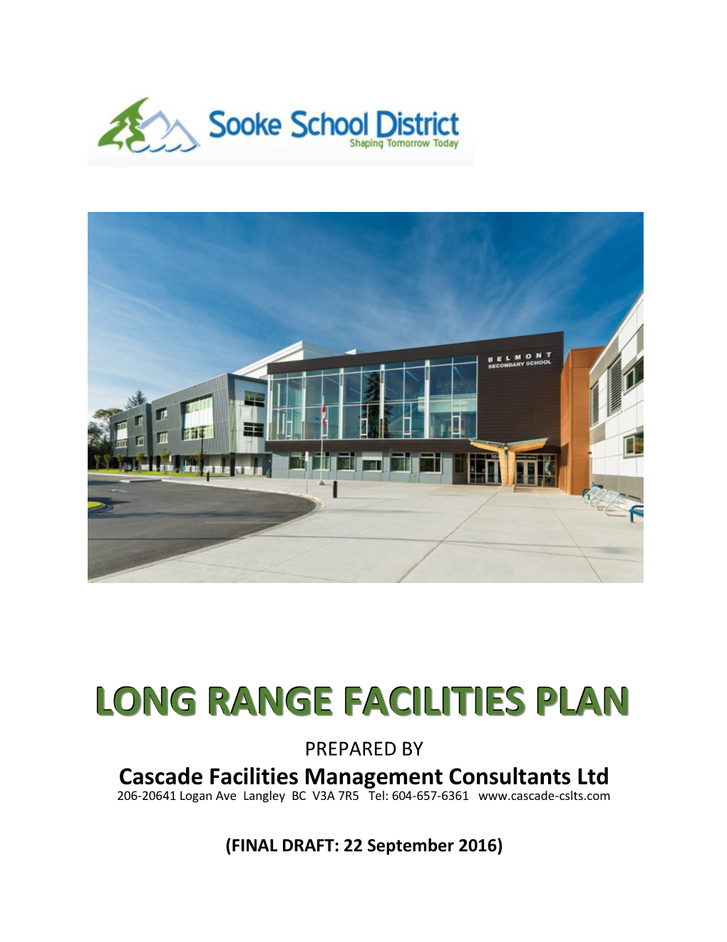 Long Range Facilities Plan Final Draft: 22 September 2016