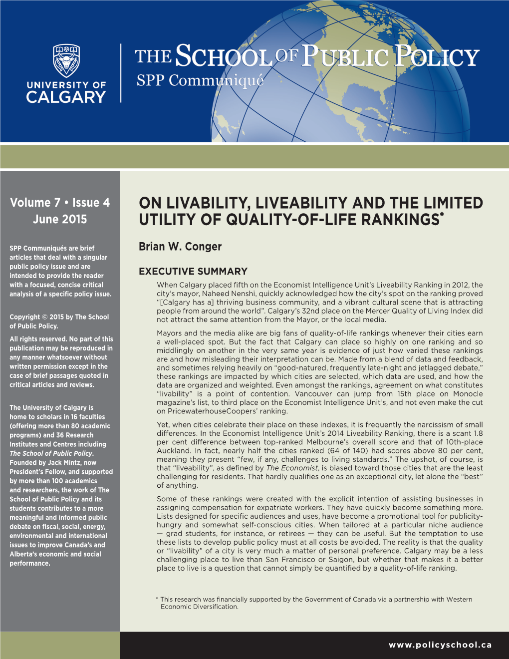 On Livability, Liveability and the Limited Utility of Quality