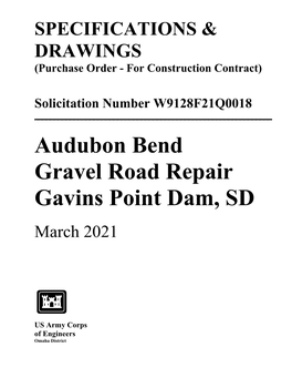 Audubon Bend Gravel Road Repair Gavins Point Dam, SD