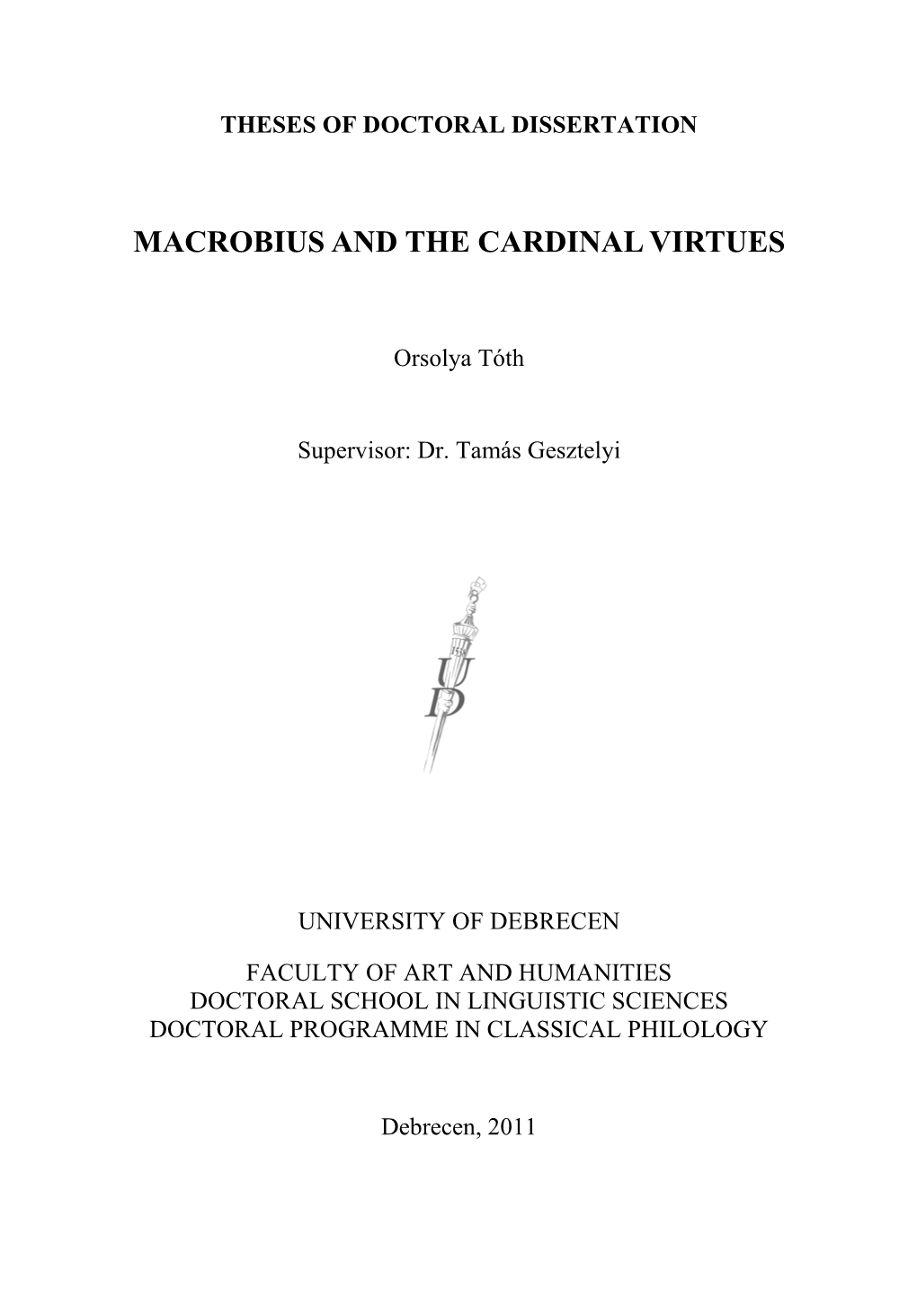 Macrobius and the Cardinal Virtues
