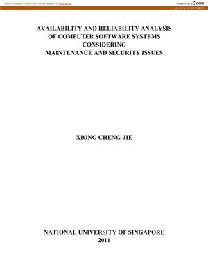 Availability and Reliability Analysis of Computer Software Systems Considering Maintenance and Security Issues