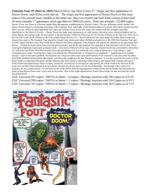 Fantastic Four #5 (Marvel, 1962) Marvel Silver Age Hero Comic #7