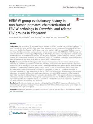 HERV-W Group Evolutionary History in Non