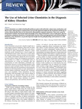 The Use of Selected Urine Chemistries in the Diagnosis of Kidney Disorders