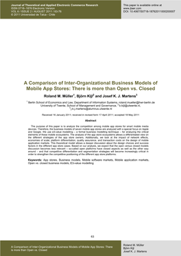 A Comparison of Inter-Organizational Business Models of Mobile App Stores: There Is More Than Open Vs