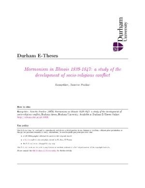 Mormonism in Illinois 1839-1847: a Study of the Development of Socio-Religious ConIct