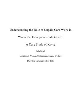 Understanding the Role of Unpaid Care Work in Women's