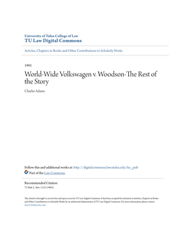 World-Wide Volkswagen V. Woodson-The Rest of the Story Charles Adams