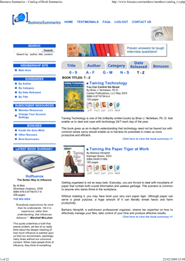 Business Summaries - Catalog of Book Summaries