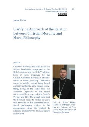 Clarifying Approach of the Relation Between Christian Morality and Moral Philosophy