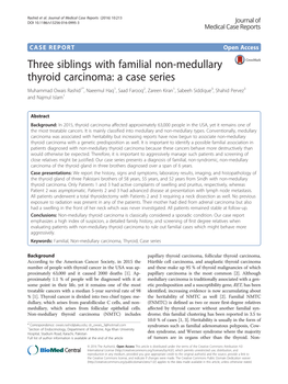 Three Siblings with Familial Non-Medullary Thyroid Carcinoma