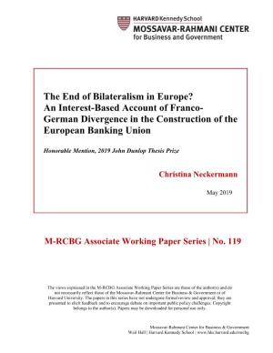German Divergence in the Construction of the European Banking Union