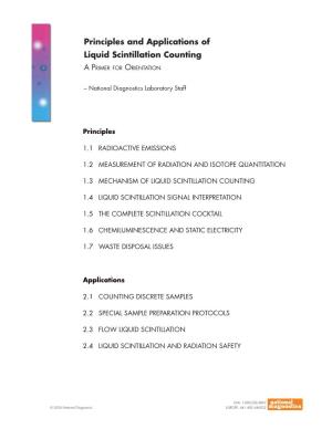 Principles and Applications of Liquid Scintillation Counting