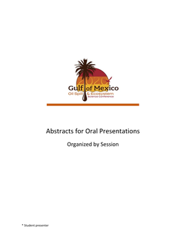 Abstracts for Oral Presentations