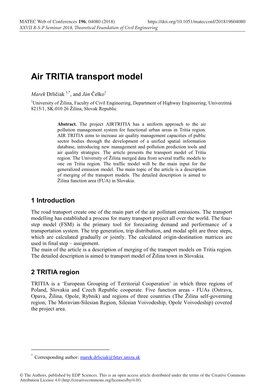 Air TRITIA Transport Model