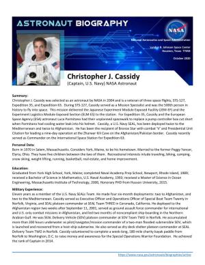 Christopher J. Cassidy (Captain, U.S