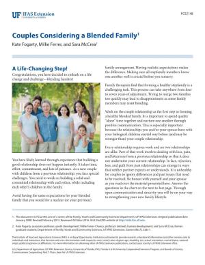 Couples Considering a Blended Family1 Kate Fogarty, Millie Ferrer, and Sara Mccrea2