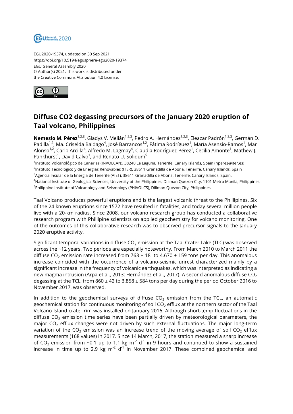 Diffuse CO2 Degassing Precursors of the January 2020 Eruption of Taal Volcano, Philippines