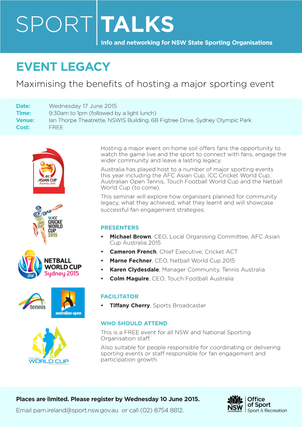 SPORT TALKS Info and Networking for NSW State Sporting Organisations