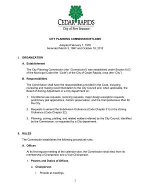 City Planning Commission Bylaws