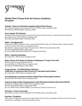 Michael Tilson Thomas & the San Francisco Symphony
