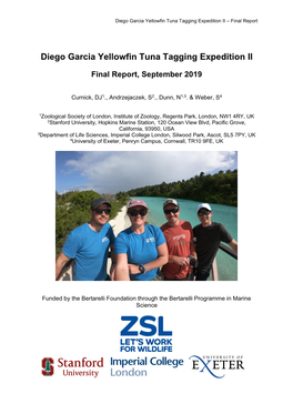Diego Garcia Yellowfin Tuna Tagging Expedition II – Final Report