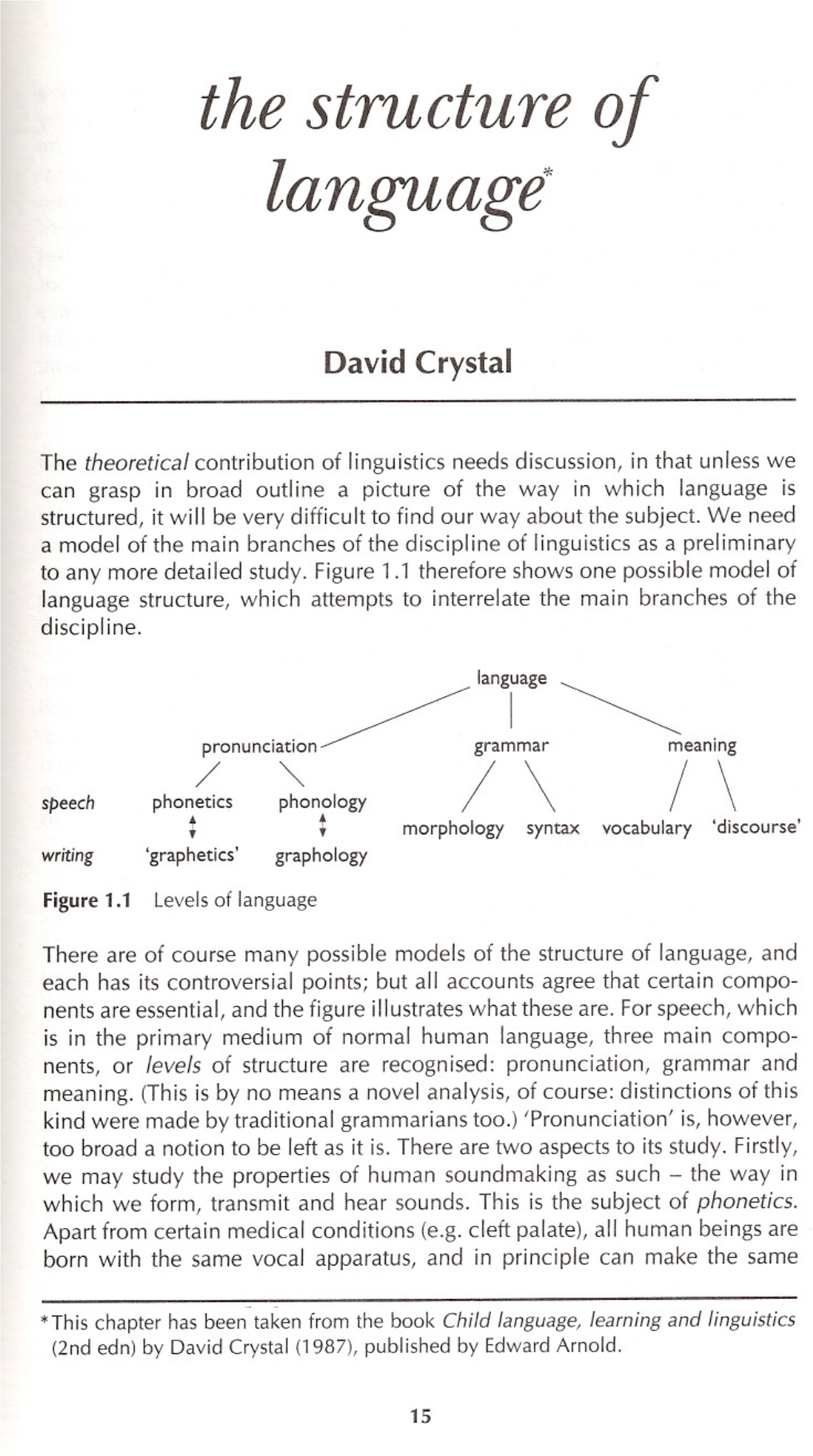 The Structure of Language'