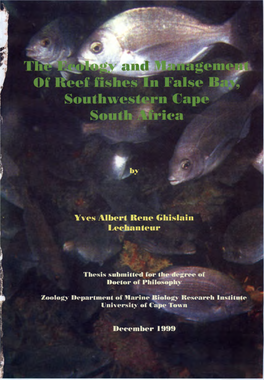 The Ecology and Management of Reef Fishes in False Bay, Southwestern