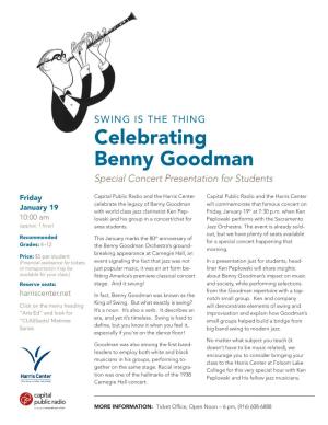 Celebrating Benny Goodman Special Concert Presentation for Students