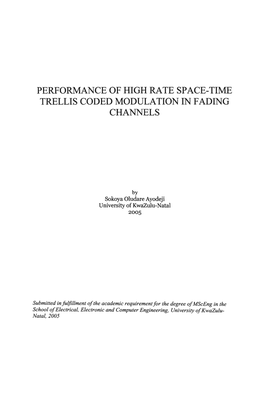 Performance of High Rate Space-Time Trellis Coded Modulation in Fading Channels