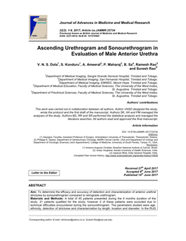 Ascending Urethrogram and Sonourethrogram in Evaluation of Male Anterior Urethra