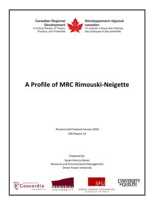 A Profile of MRC Rimouski-Neigette