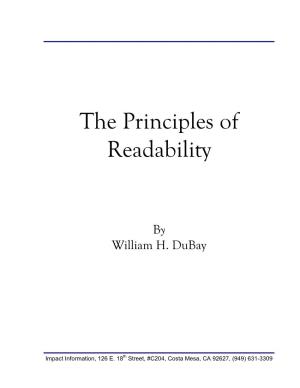 The Principles of Readability