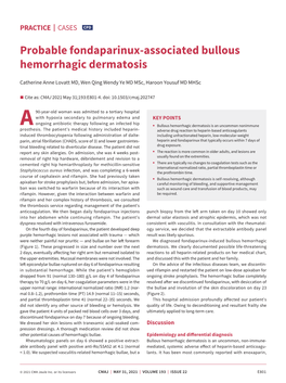 Probable Fondaparinux-Associated Bullous Hemorrhagic Dermatosis