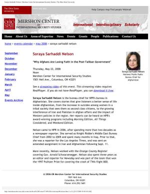 Soraya Sarhaddi Nelson | Mershon Center for International Security Studies | the Ohio State University