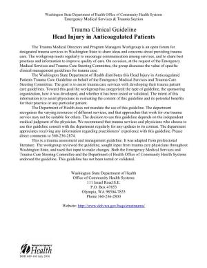 Head Injury in Anticoagulated Patients