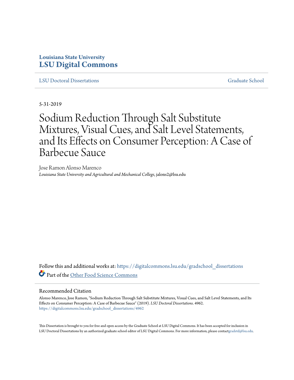 Sodium Reduction Through Salt Substitute Mixtures, Visual Cues