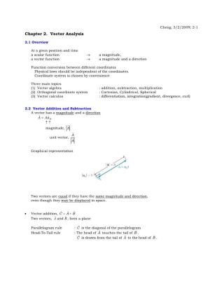 Chapter 2. Vector Analysis